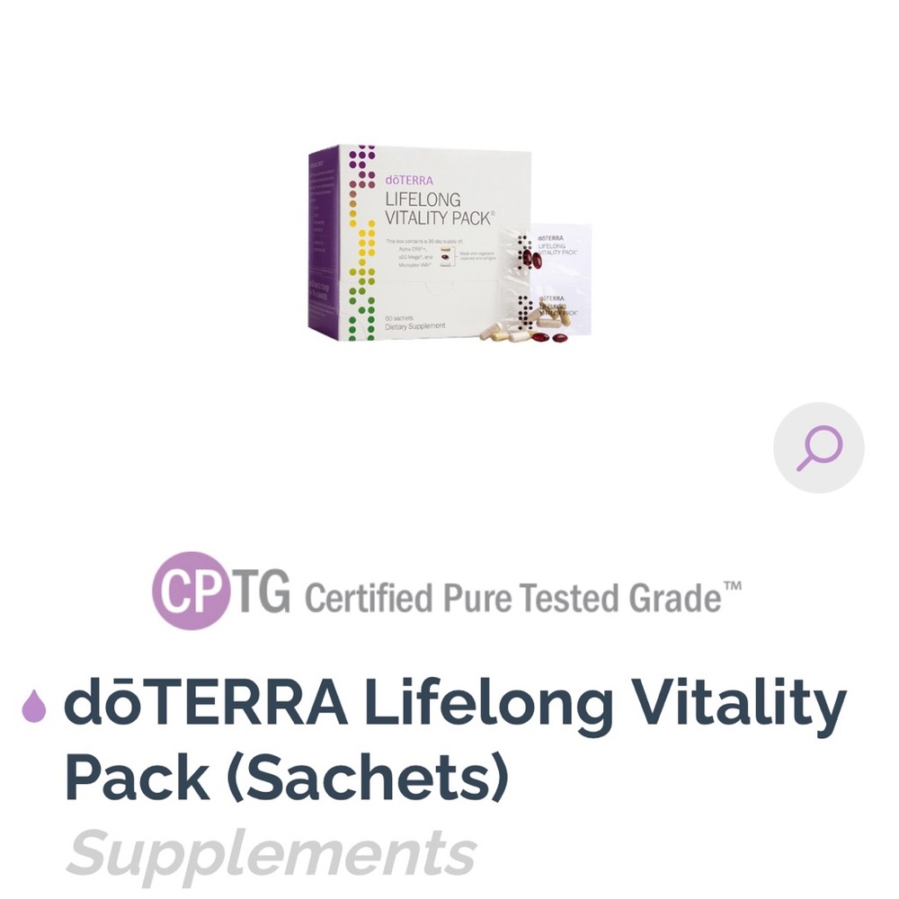 Lifelong Vitality pack sachets Doterra